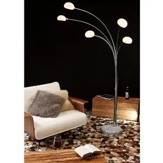 SalesFever Bogenlampe Weiss groß mit Dimmer Five Fingers