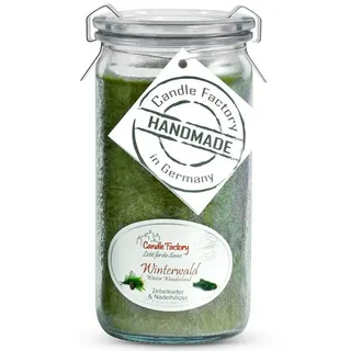 Landshop24 Duftkerze Candle-Factory Duftkerze aus Stearin im Weckglas Mini Jumbo (Duft: Winterwald), brennt bis zu 70h