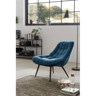 SalesFever Relaxsessel Toulon Samt 76 x 85 x 85,6 cm Blau