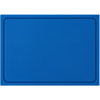 Morleos Schneidebrett Kunststoff HDPE500 | Blau 45x30x2 cm | Schneidbrett | Gastro Profi HACCP Fisch Küchenbrett | 1 Seite mit Saftrinne |