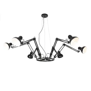 QAZQA Hobby Spinne 6-flammig rund schwarz