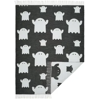 IKEA KUSTFYR Plaid Geistmuster schwarz/weiß