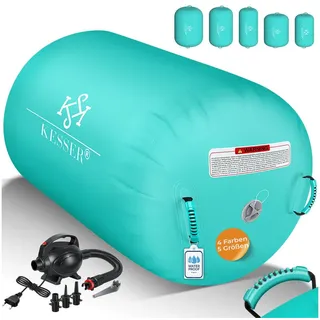 Kesser KESSER® Aufblasbare Air Roll Airtrack, Gymnastik-Rolle inkl. Tragetasche | elektr. Luftpumpe Barrel Gymnastik Tumbling Yoga Gymnastik Rolle Gymnastikmatte, Fitnessrolle