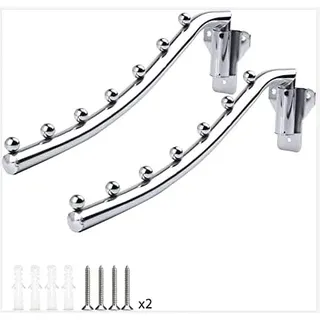 2 Stück Edelstahl Kleiderlüfter Wand Klappbar, 180°Drehbarer Kleiderhaken Wandmontage Klappbar Kleiderständer Kleider-Hängesystem Wandkleiderhaken Kleiderbügelhalter Edelstahl für Kleine Räume, Ecken