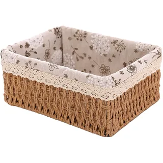 Handgewebter Aufbewahrungskorb Aus Jute, Ideal Für Büro, Badezimmer Oder Schlafzimmer, Maße 22x16x10cm, Farbe Khaki.