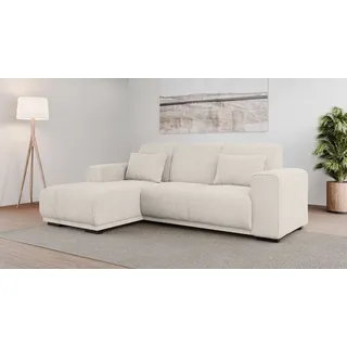 Ecksofa OTTO HOME "BORNHOLM L-Form, B: 234 cm - OTTO. Verlässliche Qualität.", beige (creme), B:234cm H:85cm T:162cm, 100% Polyester, Sofas, Ecksofa, Recamiere links oder rechts bestellbar, Wellenfederung, inkl. 2 Kissen