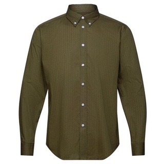 Esprit Collection Businesshemd Baumwollhemd mit Print in bequemer Passform grün