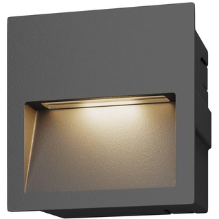 Lucande LED Wandeinbaulampe aussen quadratisch für Wege, Treppen, Hauseingang, Außenleuchte Treppenbeleuchtung IP54, Wandeinbaustrahler 3W LED
