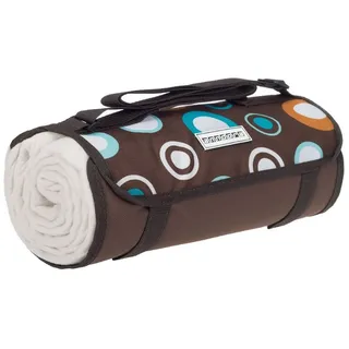 Outdoordecke Picknickdecke 125x150 cm beschichtete Unterseite, anndora, wasserabweisend - schnell zusammenrollar - praktischer Trageriemen braun