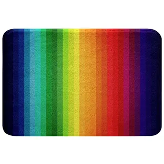 Regenbogen Badezimmerteppich 50x80cm Badematte Marmor Streifen Bunt Multicolor Badteppiche für Kinder Jungen Mädchen Wohnzimmer Schlafzimmer Weich Rutschfest Waschbar Badvorleger Ultra Shaggy