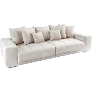 Riess Ambiente Extravagantes XXL Sofa ELEGANCIA 285cm Champagner beige Samt inkl. Kissen Bigsofa