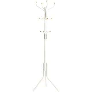 SONGMICS Höhe 182 cm Garderobenständer stabil Metall Kleiderständer Garderobe, weiß, RCR19W