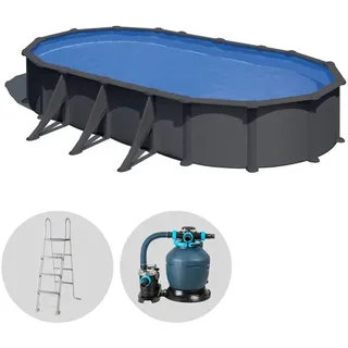Gre Stahlwandpool-Set oval 730 x 375 x 132 cm inkl. Sandfilteranlage
