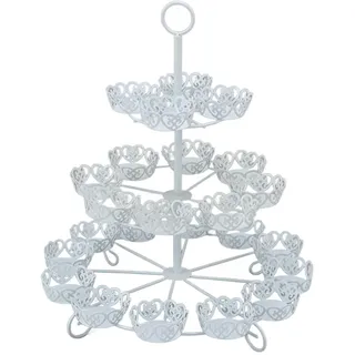 Cupcake-Ständer mit 3 Etagen, Cupcake-Turm aus Metall für 24 Cupcakes, Dessert-Servierplatte, Mini-Cupcake-Halter, Abgestuftes Serviertablett für Hochzeit, Geburtstag, Babyparty, Teeparty