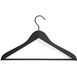 HAY - Soft Coat Slim Kleiderbügel mit Steg, schwarz (4er-Set)
