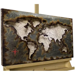 Kunstloft Metallbild, Braun, Silber, Metall, 1.7x40 cm, Bilder und Zubehör, Wandbilder, Metallbilder
