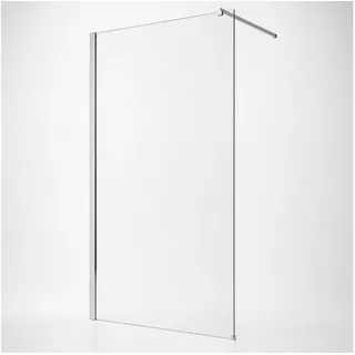 welltime Walk-in-Dusche Tropea, Einscheibensicherheitsglas, (1 tlg), 8mm ESG und Antikalkversiegelung, Extra Dick, Extra Hoch silberfarben 90 cm x 195 cm