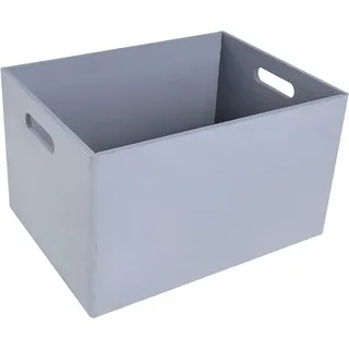 Creative Deco Holzkiste Obstkiste Korb 40x30x24cm (1cm) mit Griffen ohne Deckel, Hölzernen Kasten Holzbox Kiste grau
