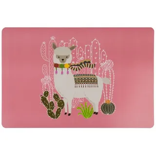 Haus und Deko Platzset Tischset Platzset Lama Platzdeckchen Malunterlage Platzmatte 3 Motive, (1-St) rosa