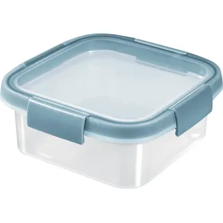 Curver Vorratsdose Smart Fresh Eco Frischhaltedose 0,9L transparent blau, Recyceltes Polypropylen, (1-tlg), Luftdicht mit Clip-Verschluss blau 0.9 ml | 16 cm x 16 cm x 7 cm