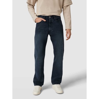 Straight Leg Jeans im 5-Pocket-Design Modell "501 BLUE BLACK STRETCH", Dunkelblau, 36/30