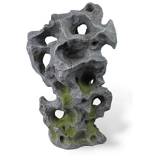 Arnusa Gartenfigur Künstlicher Gartenfelsen Deko Stein in Ozeanfindling-Optik aus Harz, (55 cm), Wetterfest, Leicht & Realistisch – Perfekt für Garten, Teich & Beet grau