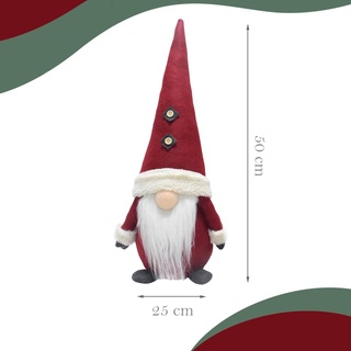 2er Set Wichtel 50 cm hoch, Weihnachtswichtel Duo in weihnachtlichem Rot