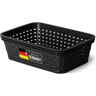 Novaliv Aufbewahrungskorb Rattan-Optik ohne Deckel 1L 30 x 30 x 30 cm Schwarz