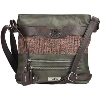 Umhängetasche RIEKER, Damen, Gr. B/H/T: 26cm x 28cm x 6cm, braun (khaki multi), Lederimitat, Taschen Umhängetasche, Schultertasche, Damen-Tasche mit praktischem Reißverschluss-Rückfach