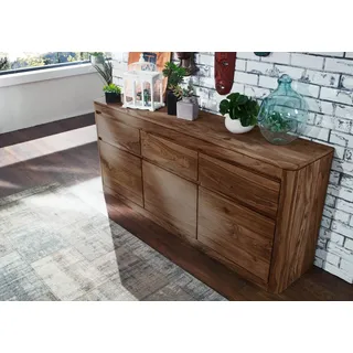 Massivmoebel24 Sideboard 185 x 80 x 40 cm Smoked Cherry / Pink
