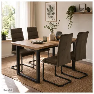 Hti-Living Schwingstuhl SallyP Cord braun 1 Stk.