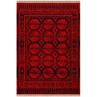 VIMODA Teppich ROYAL Dunkelrot im Vintage-Orient Stil“– Hochwertig & Pflegeleicht,Maße:200x290 cm;Farbe:Red6