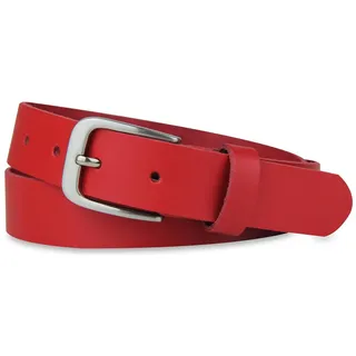 Frentree Ledergürtel aus 100% Echtleder, MADE IN GERMANY 3 cm breiter Gürtel aus Leder, kürzbar, Braun rot Bundweite: 110 cm-Gesamtlänge: 125 cm