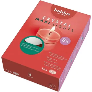 Bolsius Bolsius, Kerzen, Teelicht Crystal Maxi Lights Teelichte 8h (12er Pack)
