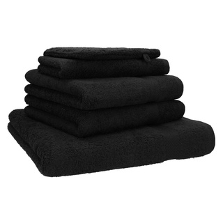 Betz Handtuch Set 5-TLG. Handtuch-Set Premium 100% Baumwolle 1 Duschtuch 2 Handtücher 1 Gästetuch 1 Waschhandschuh, 100% Baumwolle schwarz