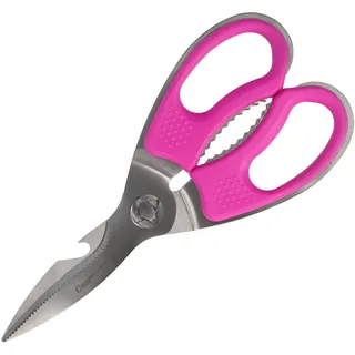 Clauss Küchenschere TITAN Nitrid beschichtet Pink | Softgrip Haushaltsschere mit mikrogezahnten Klingen | Extraharte & demontierbare Klingen | Geflügelschere, Kräuterschere, Pizza Schere | CL-18872 00