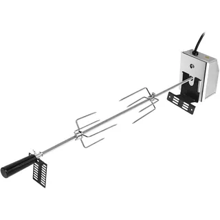 NAIZY Drehspieß für Gasgrill Grillspieß Set inkl. 2X Fleischnadeln und Edelstahl Motor 220V - 240V Universal Einsetzbar aus Edelstahl Elektrischer Drehspieß BBQ für Rotisserie und Gasgrill