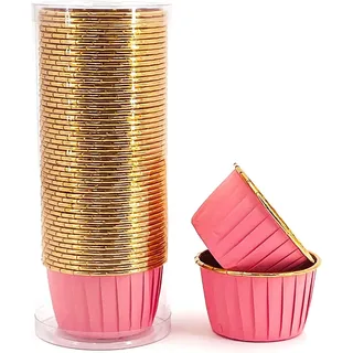 50 Goldene Einweg-muffinförmchen Aus Aluminium, Kleine Rosa Cupcake-förmchen Zum Backen