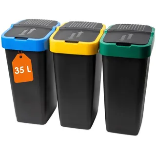 Spetebo Abfalleimer 35 l Schwarz