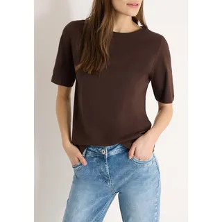 Cecil Kurzarm T-Shirt aus Reiner Baumwolle macchiato Brown XL - XL