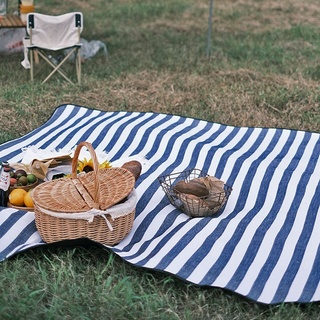 200 bei 200 cm blau gestreiften Picknick -Teppichkleid für Picknick -Picknickdecke wasserdicht