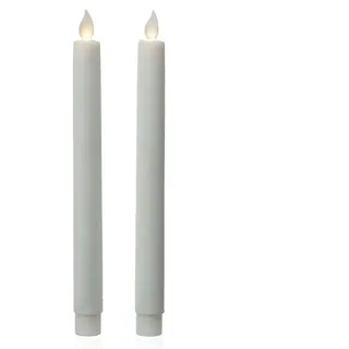 MARELIDA LED-Kerze LED Stabkerzen Tafelkerzen bewegliche Flamme H: 24cm 2er Set weiß (2-tlg) weiß