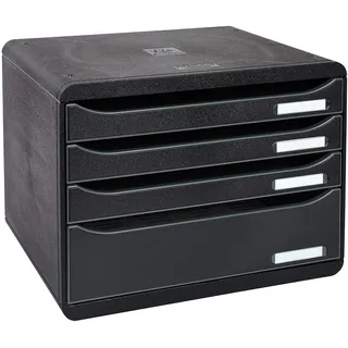 Exacompta Schubladenbox 35,5 x 27 x 27,1 cm 4-tlg. schwarz