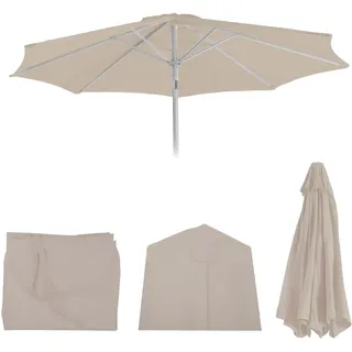 Mendler Ersatz-Bezug für Sonnenschirm N19, Sonnenschirmbezug Ersatzbezug, Ø 3m Stoff/Textil - Creme
