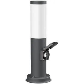 ledscom.de Pollerleuchte Edelstahl Kunststoff 38,5 cm inkl. Erdspieß anthrazit