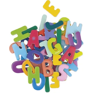 Janod – 52 magnetische Holzmagnete mit Buchstaben – Geeignet für Tafeln oder Kühlschränke – Magnetisches Lernspielzeug zum Erlernen des Alphabets, zum Experimentieren und Spielen – Ab 3 Jahren