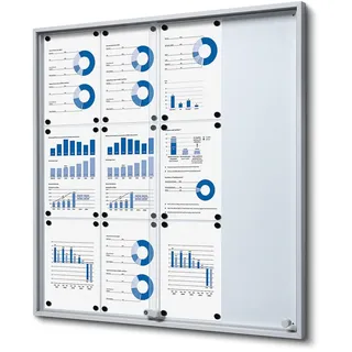 Showdown Displays Schaukasten SLIM mit Schiebetüren - 12x DIN A4
