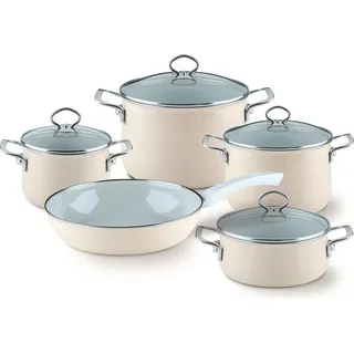RIESS Avorio Topf-Set 5-tlg. Kochtopf + Suppentopf + Deckel