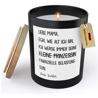 22Feels Duftkerze Deko Mama Geschenk v Tochter Mutter Muttertag Bday Weihnachten Frauen, MADE IN GERMANY, Europäisches Sojawachs, Handgegossen schwarz