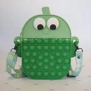 ZHYX Fidget Schultertasche, Pop it Push Bubble Fidget Sensory Spielzeug, Silikon Umhängetasche, Stressabbau und Anti-Angst-Spielzeug,C